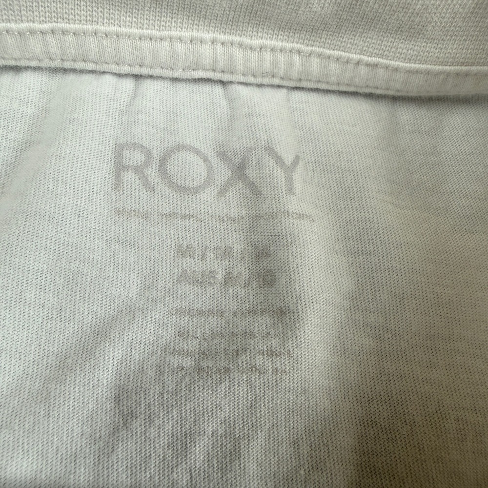Roxy Graphic Tee Bordeau Roxy Since 1990 Palm Trees Sunset Women Medium White - Picture 3 of 8